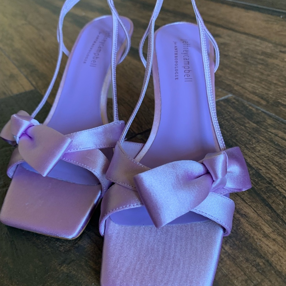 Jeffrey Campbell for Anthropologie Lavender Satin Heels, size 7